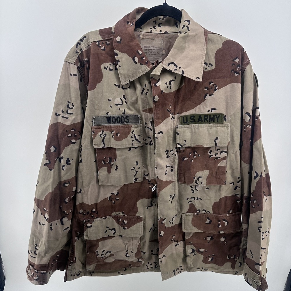 Vintage US Army Chocolate Chip Camo Jacket Desert Storm 6 Color BDU Medium Woods